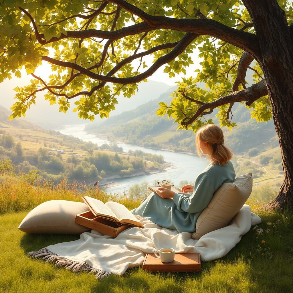Cozy Reading Nook in Forest Glade