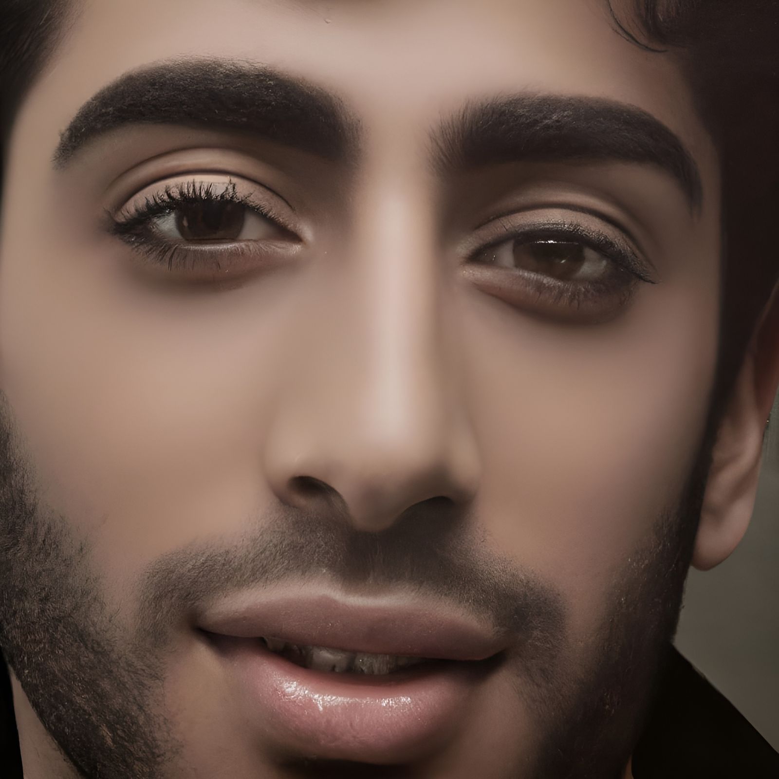 Hyperrealistic Arab Male Model Photo as Pop Art