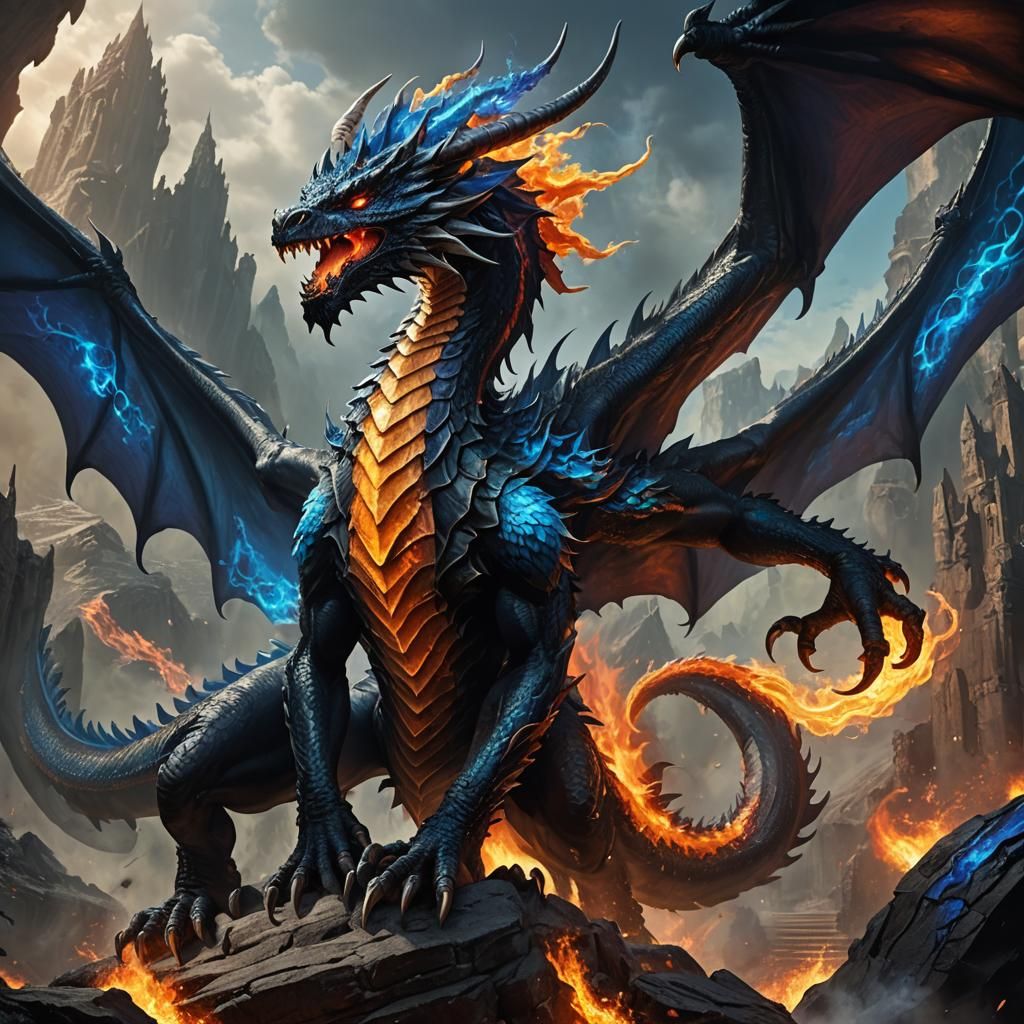 Inferndra: Gigantic Dragon of Blue Flame