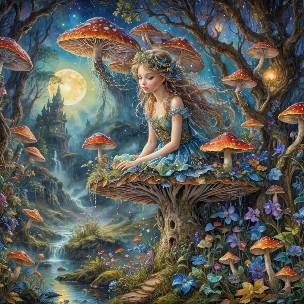 Magical Fairy in Ethereal Moonscape