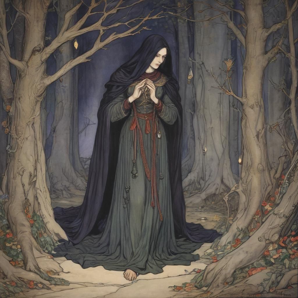 Grimdark Illustration in Florence Harrison Style