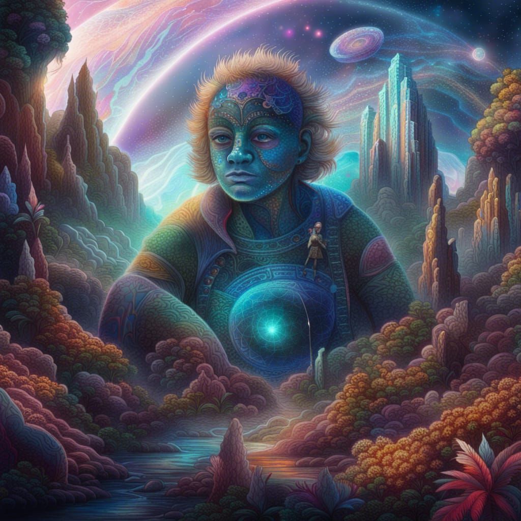 Cosmic Lost World: Holographic Astral Illustration