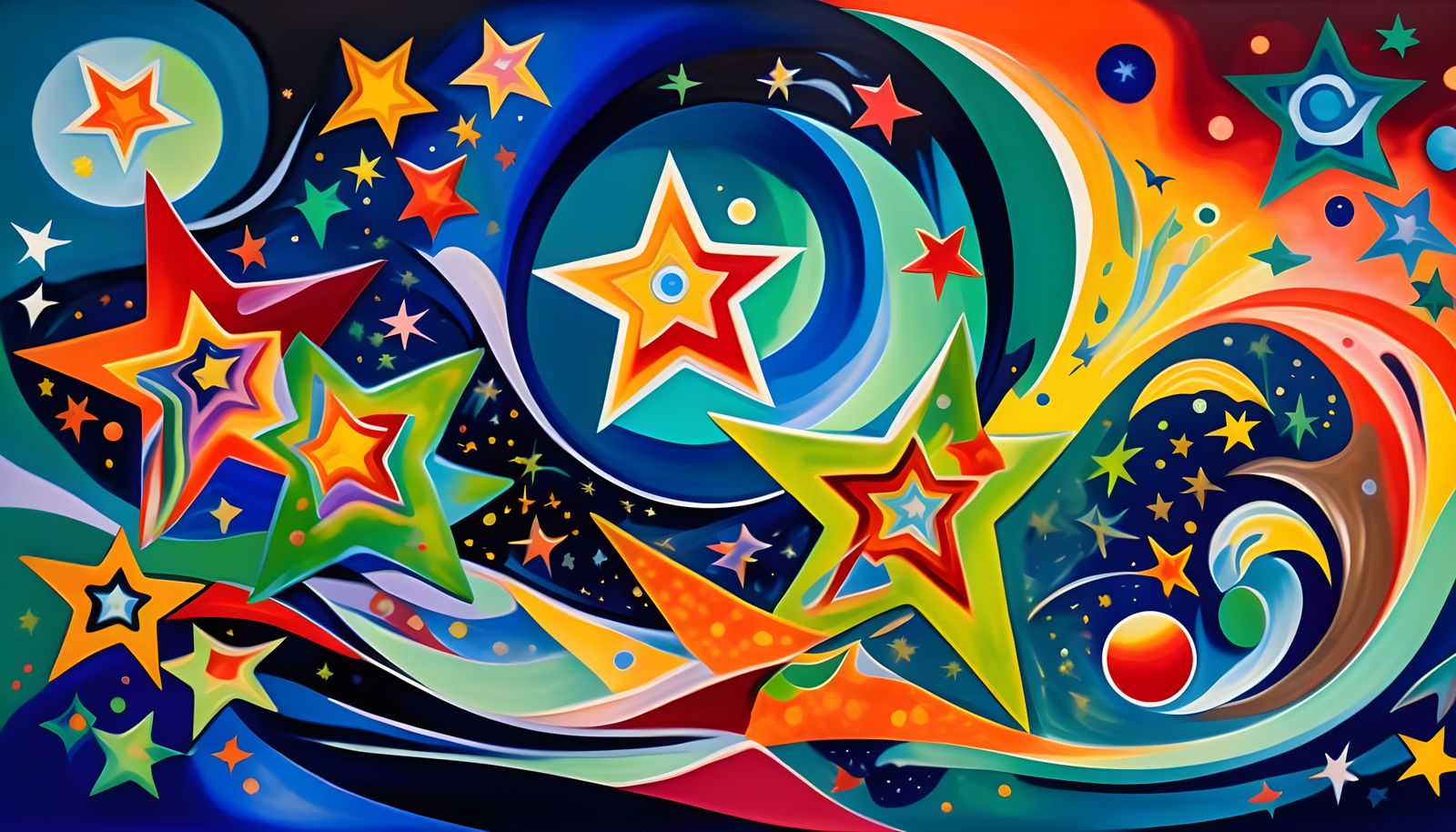 Cosmic Dance in Vibrant Colors