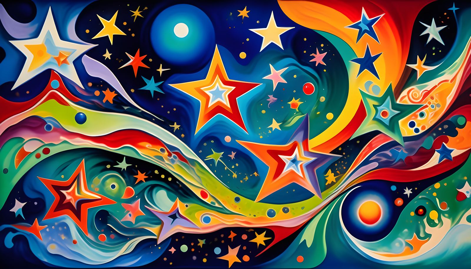 Cosmic Vortex in Vibrant Impasto