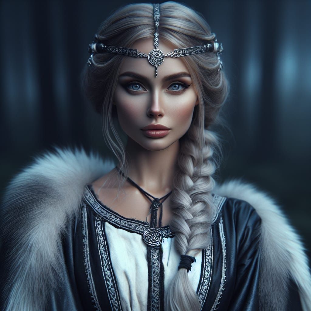 Viking Goddess of Wisdom in Cinematic Style