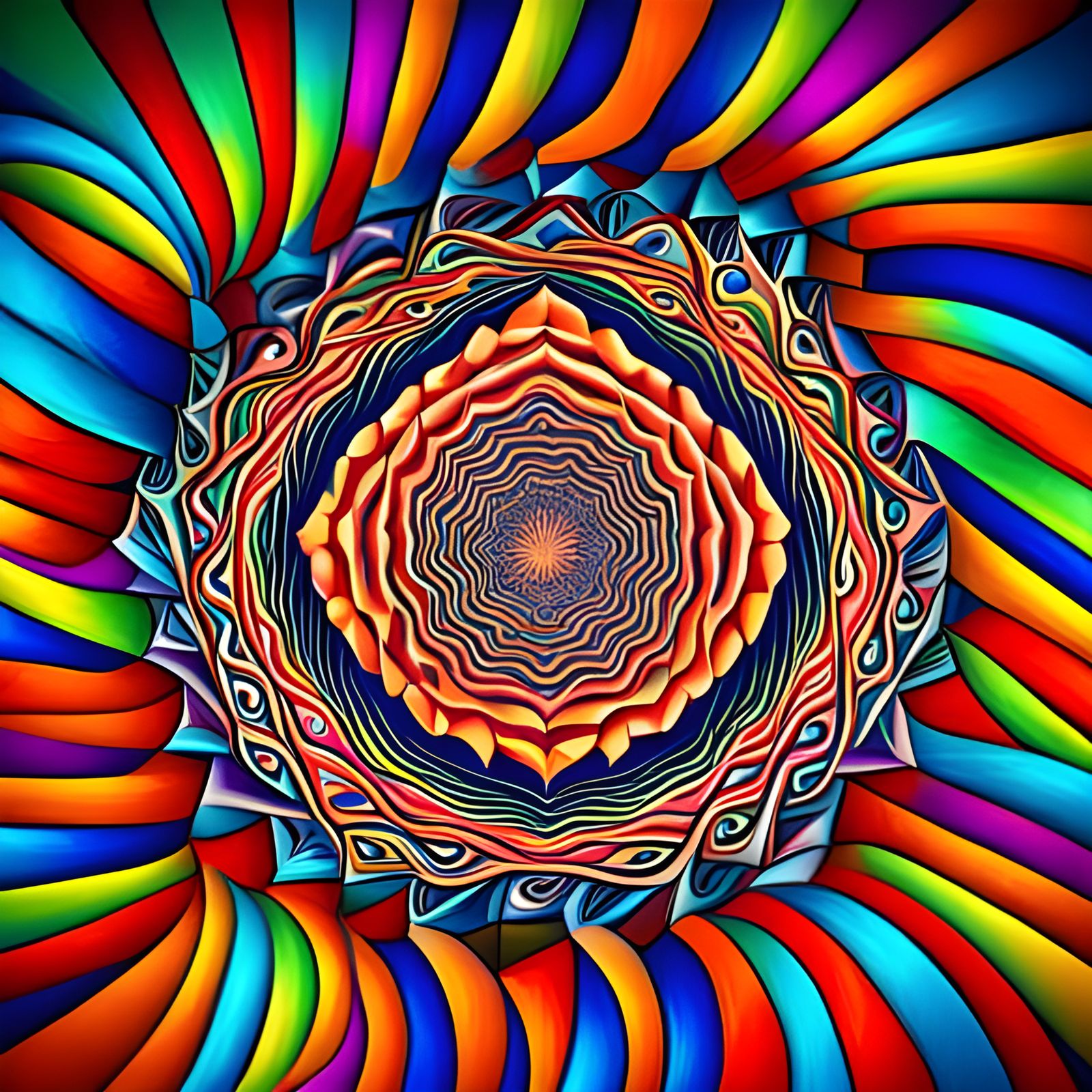 Psychedelic Hypnotic Visual Illusion Art