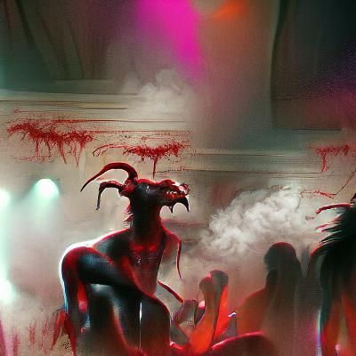 Sinister Rock and Roll Scene in Hell