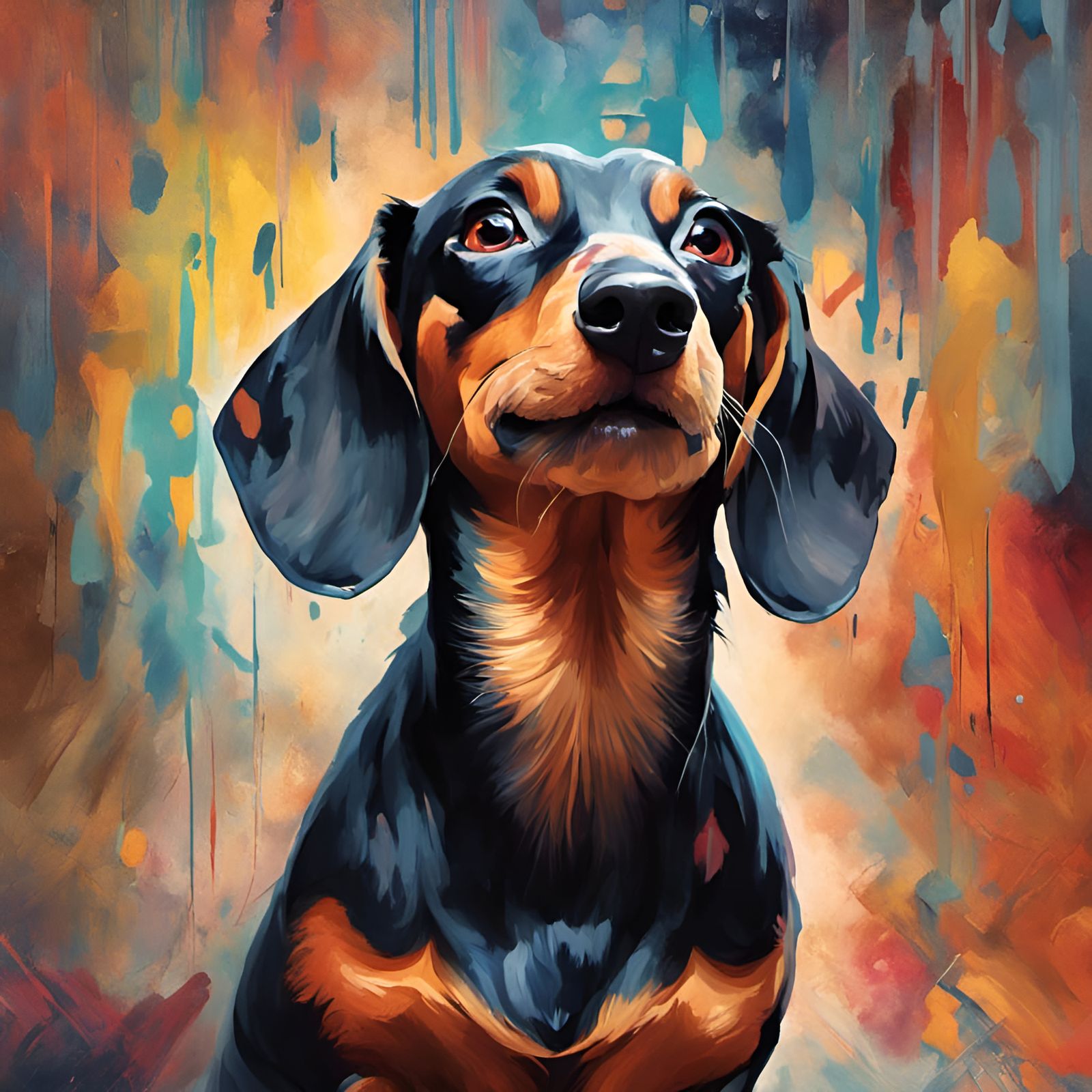 Dachshund Channels Edvard Munch in Detailed Portrait