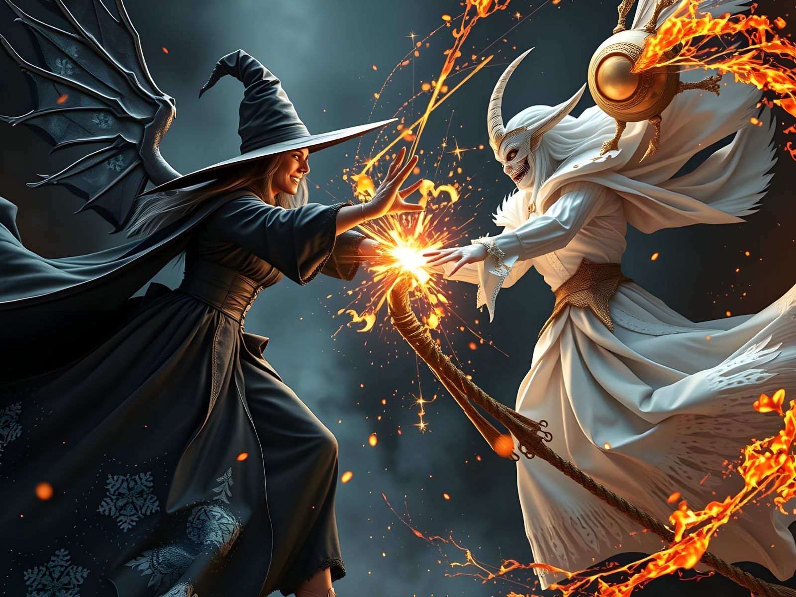 Cosmic Witch Battle: Good vs Evil Magic Clash
