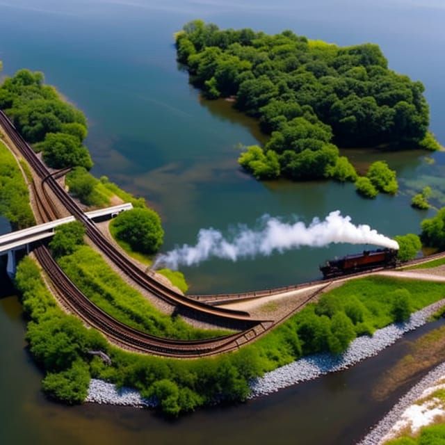 Island Railway: Aerial View of Shoreline Track