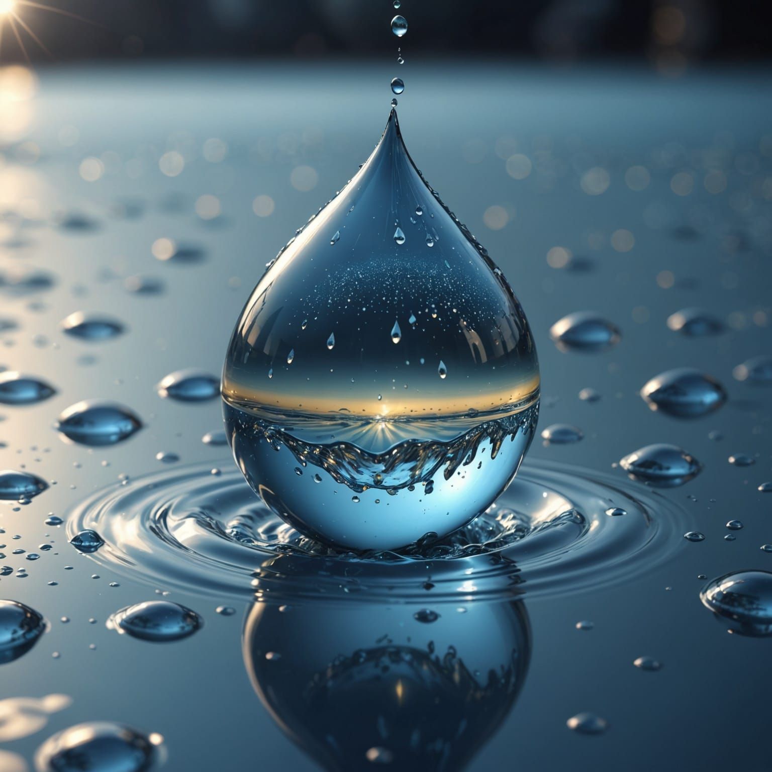 Surreal Golden Droplet Captures the Feeling of Awe in a Fant...