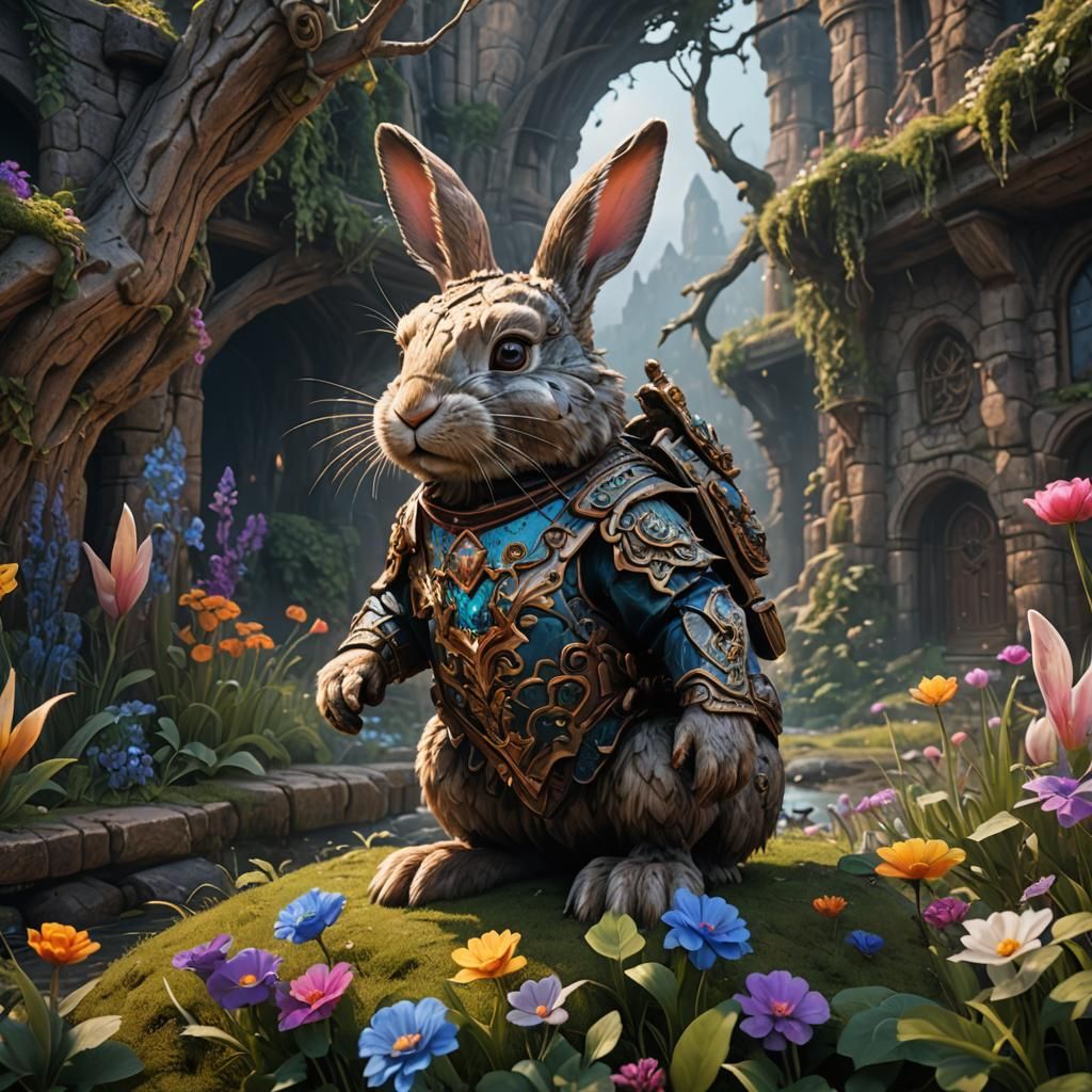 Fantastical Bunny in Detailed Matte Painting