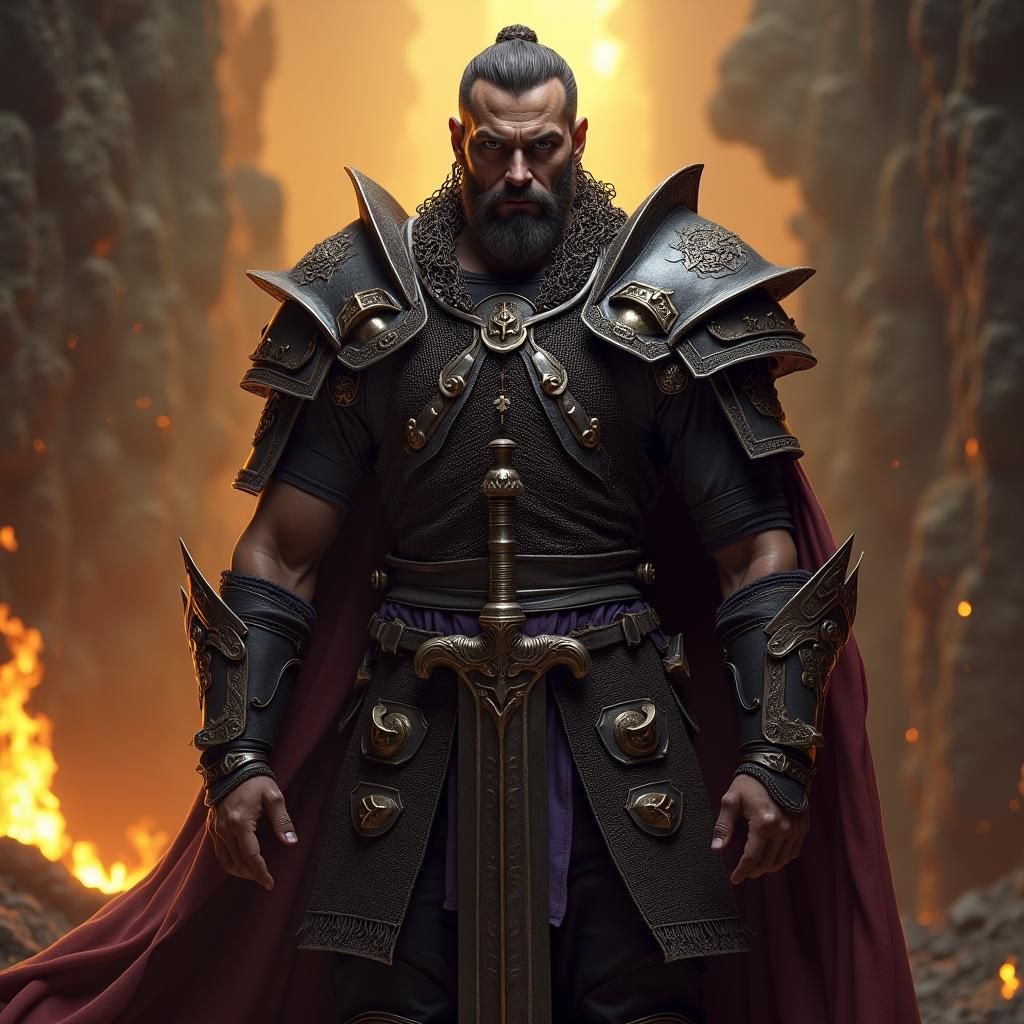 Epic Warrior with Great Sword in Dark Fantasy Art