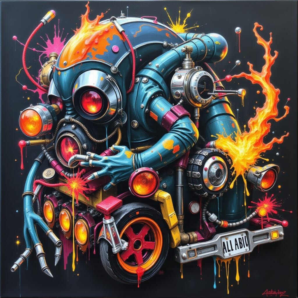 Poison Dart Frogs Driving a Hot Rod