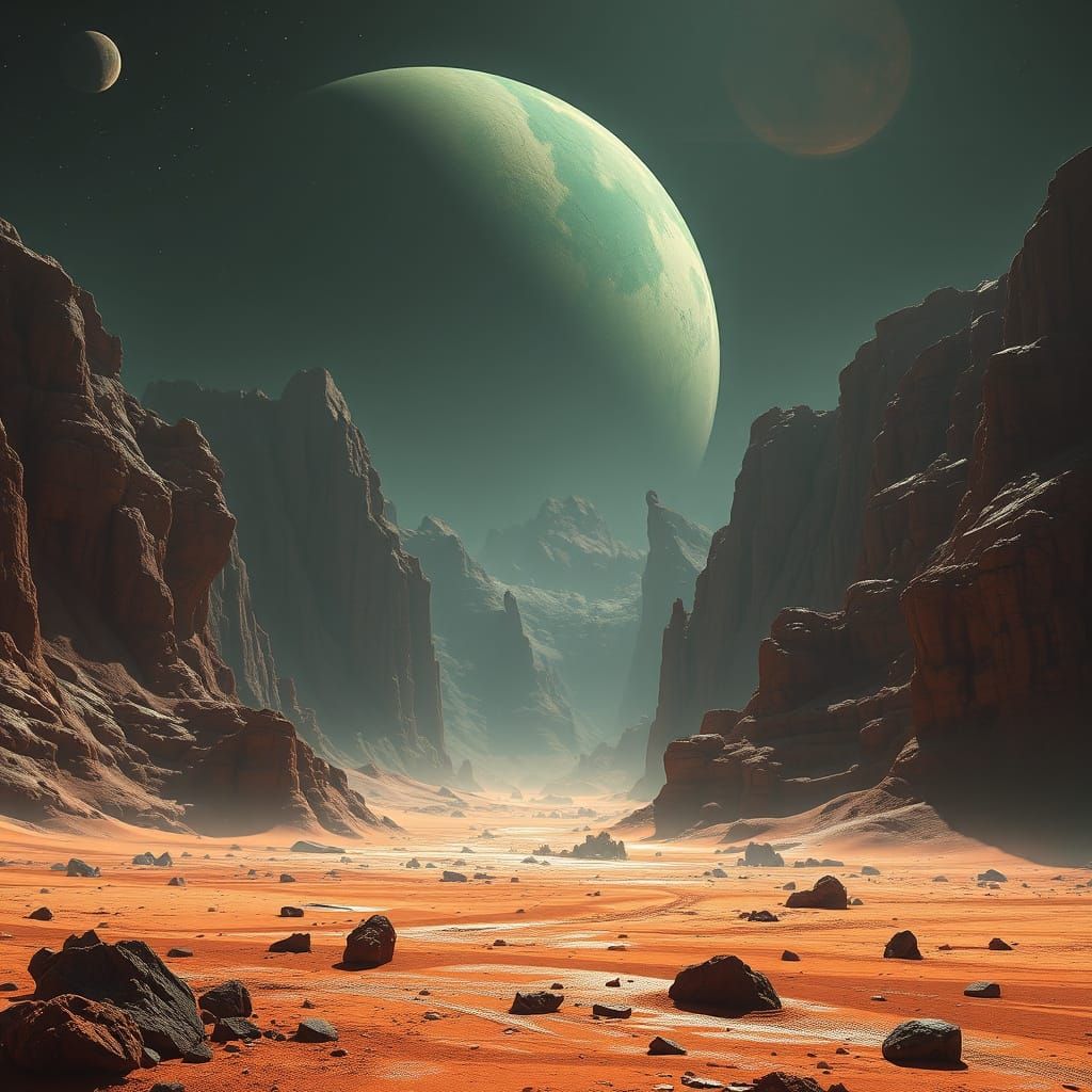 Detailed Mars Matte Painting in Deep Color