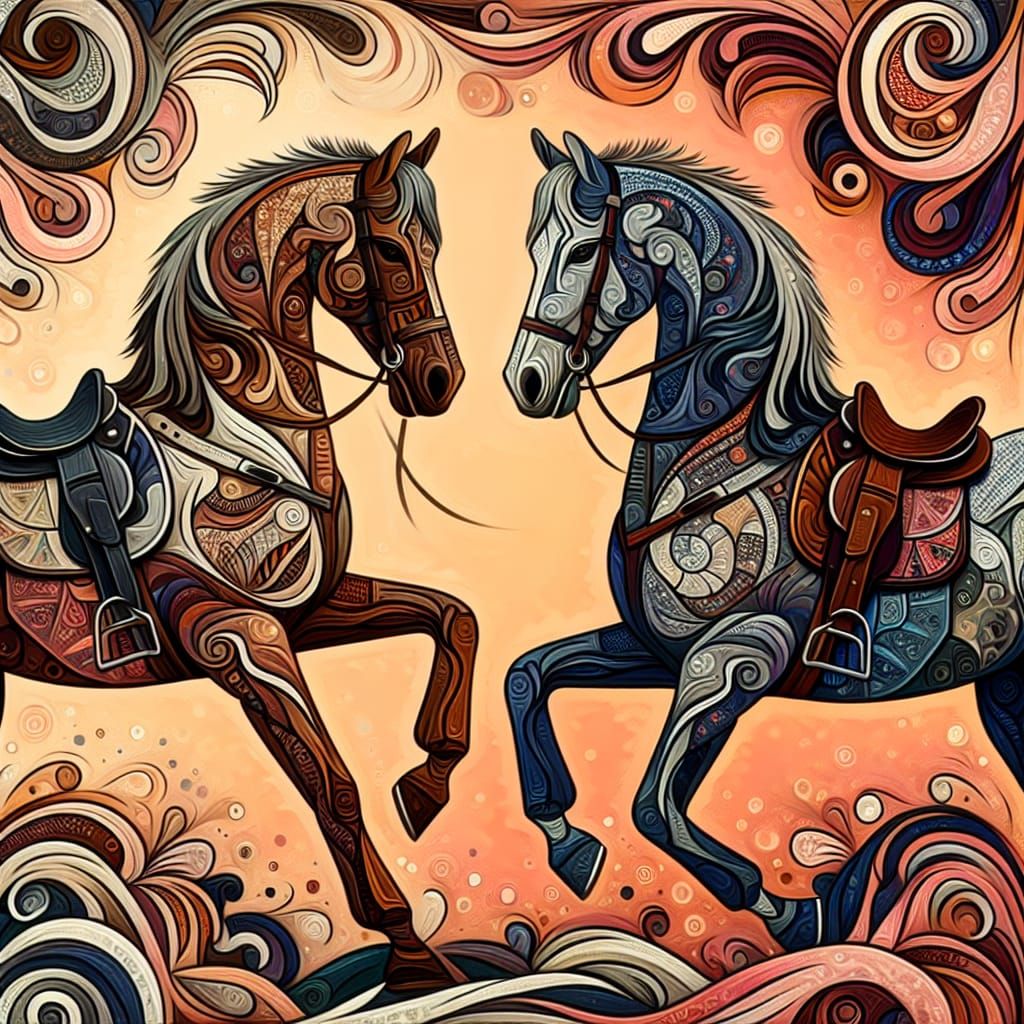 Horses Discussing Custom Saddle Blanket Designs