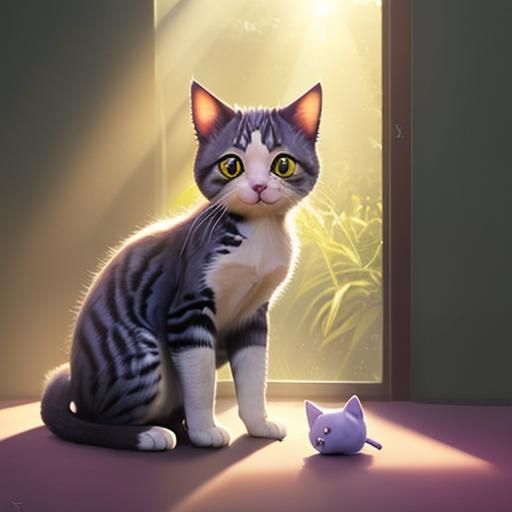 Chibi Cat's Butterfly Morning