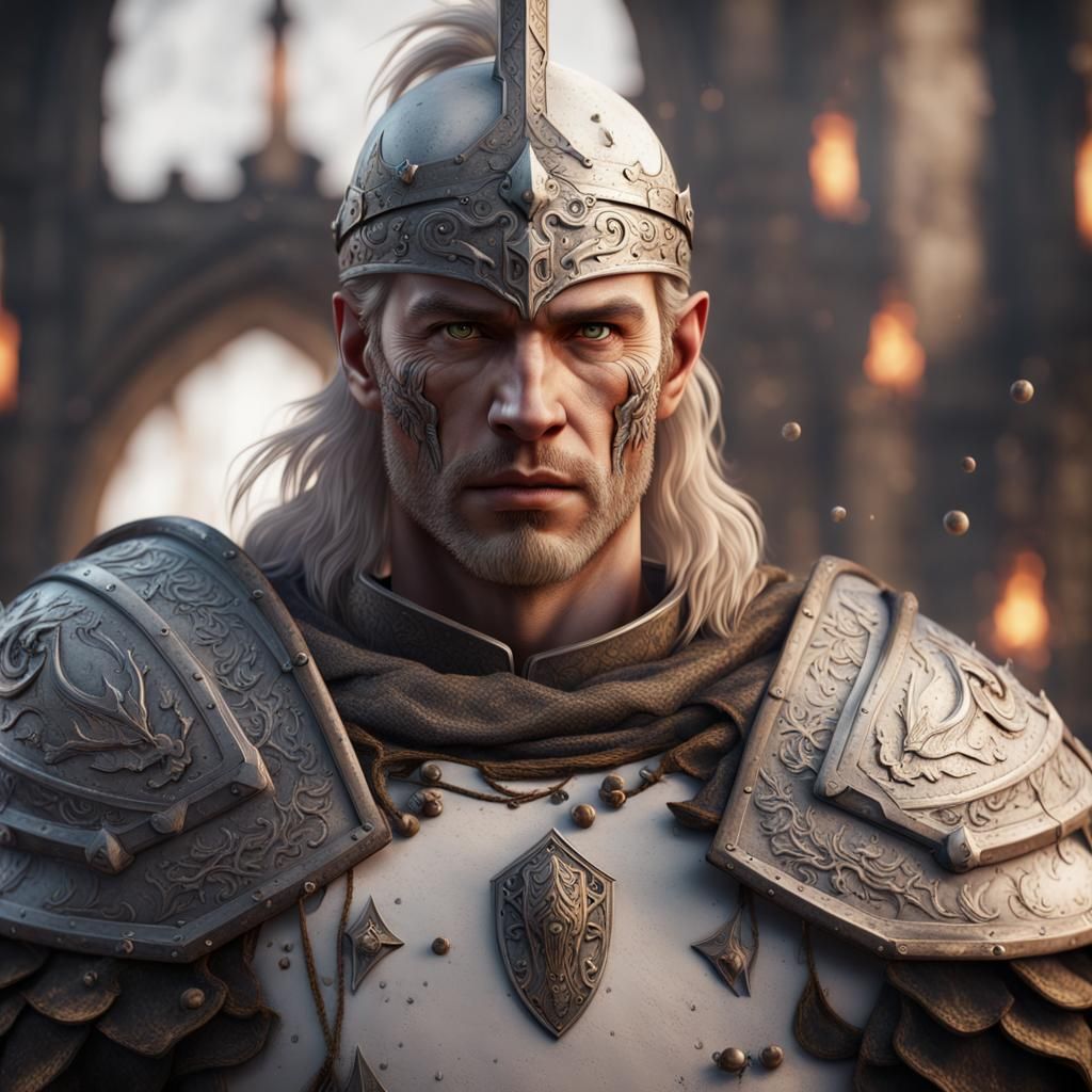 Magical Medieval Warrior in Detailed Digital Painting