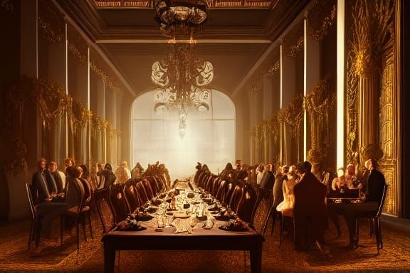 Regal Aristocratic Gathering in Dark Academia Style