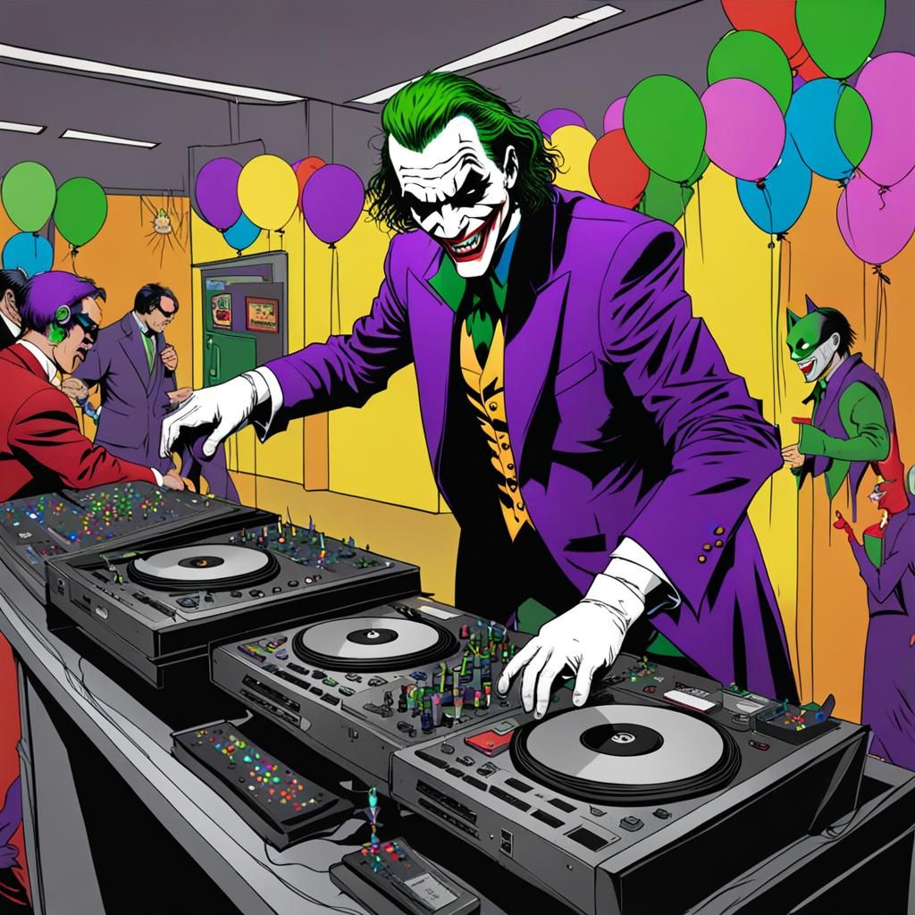Joker DJs at Batman's Birthday Party