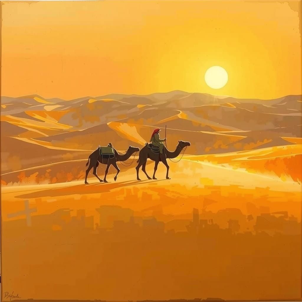 Golden Dawn Over the Sahara Desert
