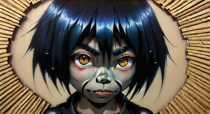 Surreal Cardboard Graffiti Drawing with Airbrush Details