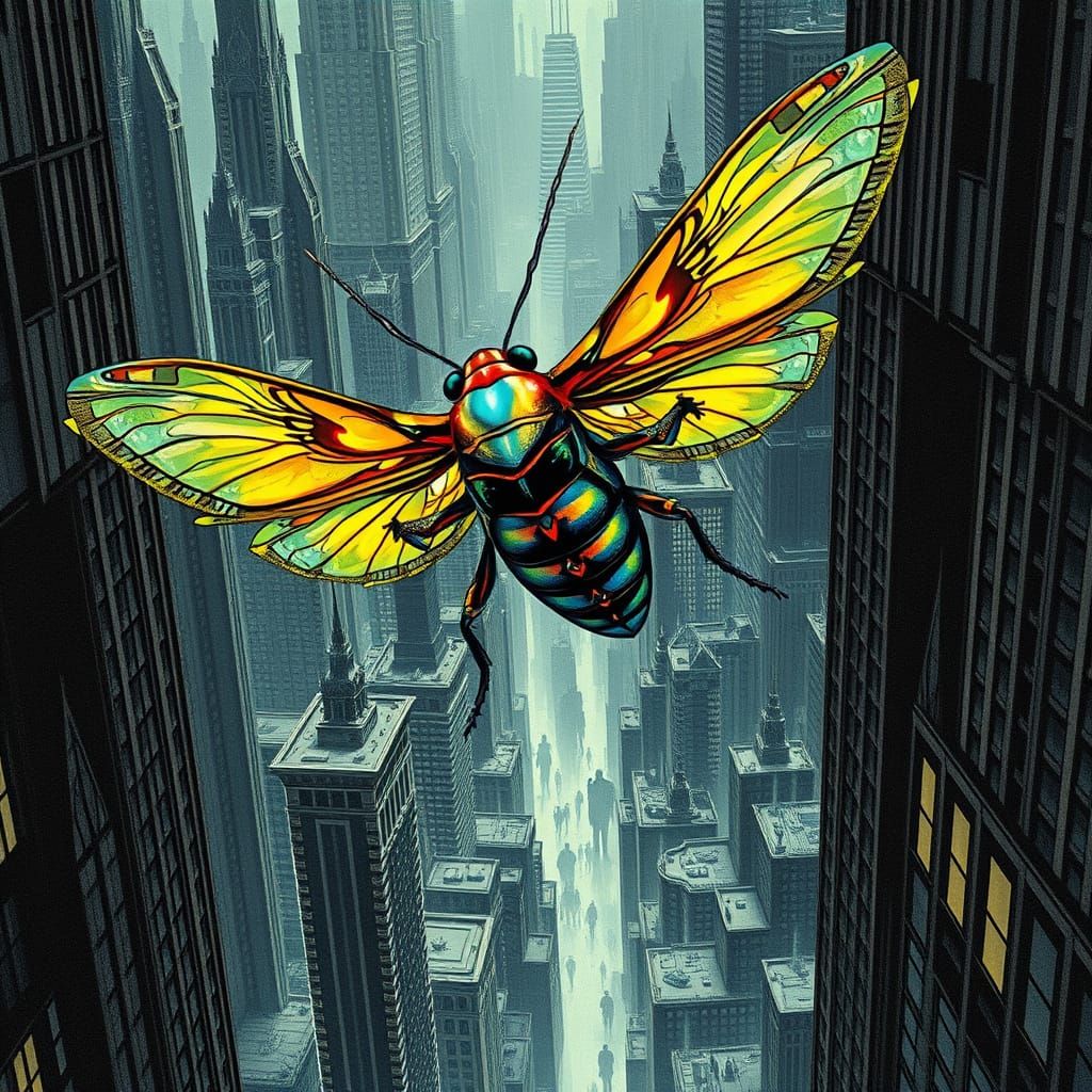 Cicada Soars Through Escher-Inspired Cityscape with Cryptic ...
