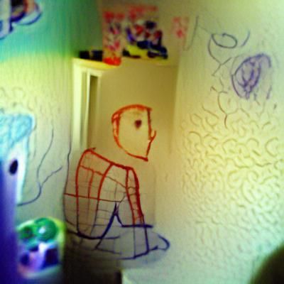 Child's Drawing: Man in the Corner