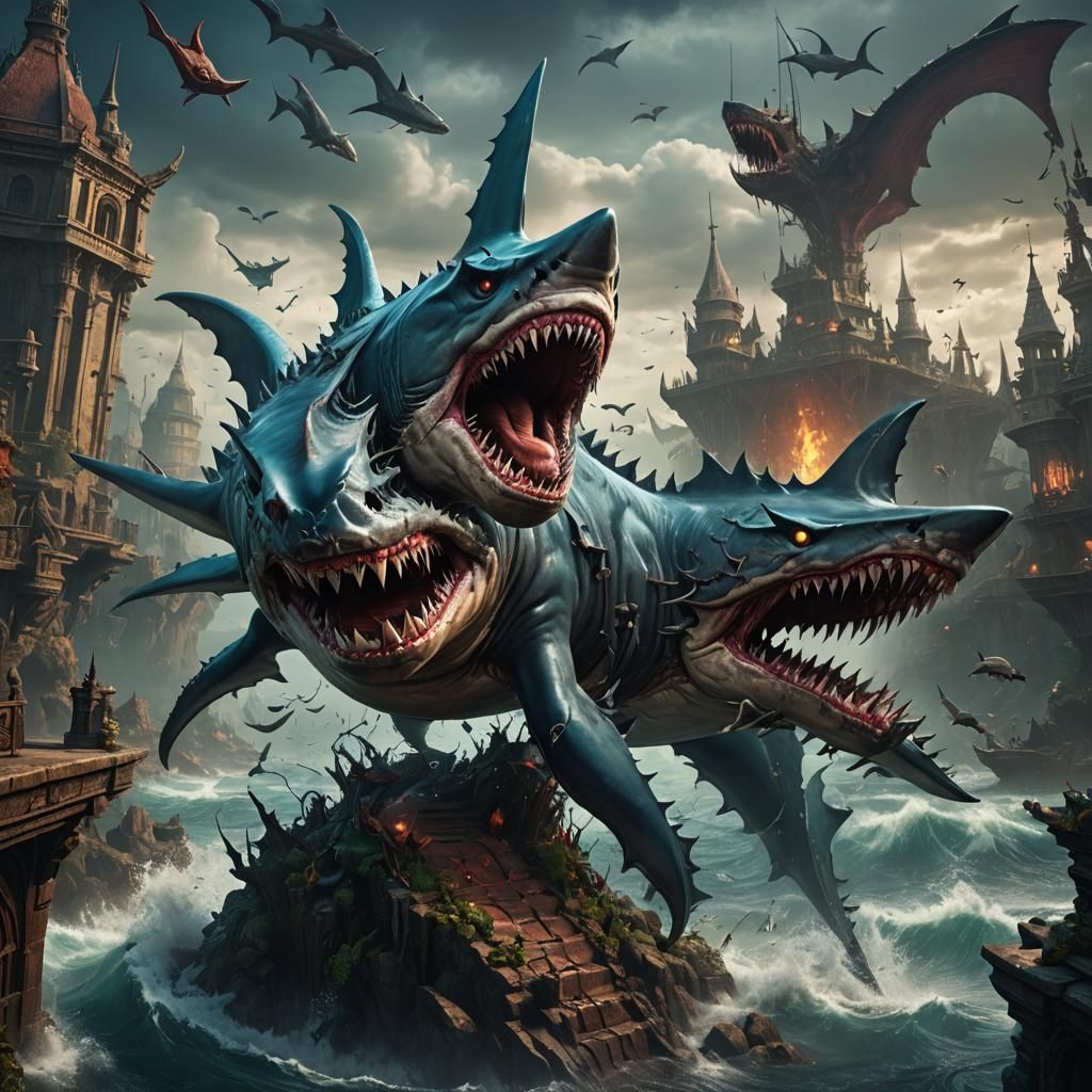 Fantastical Demon Shark Concept Art