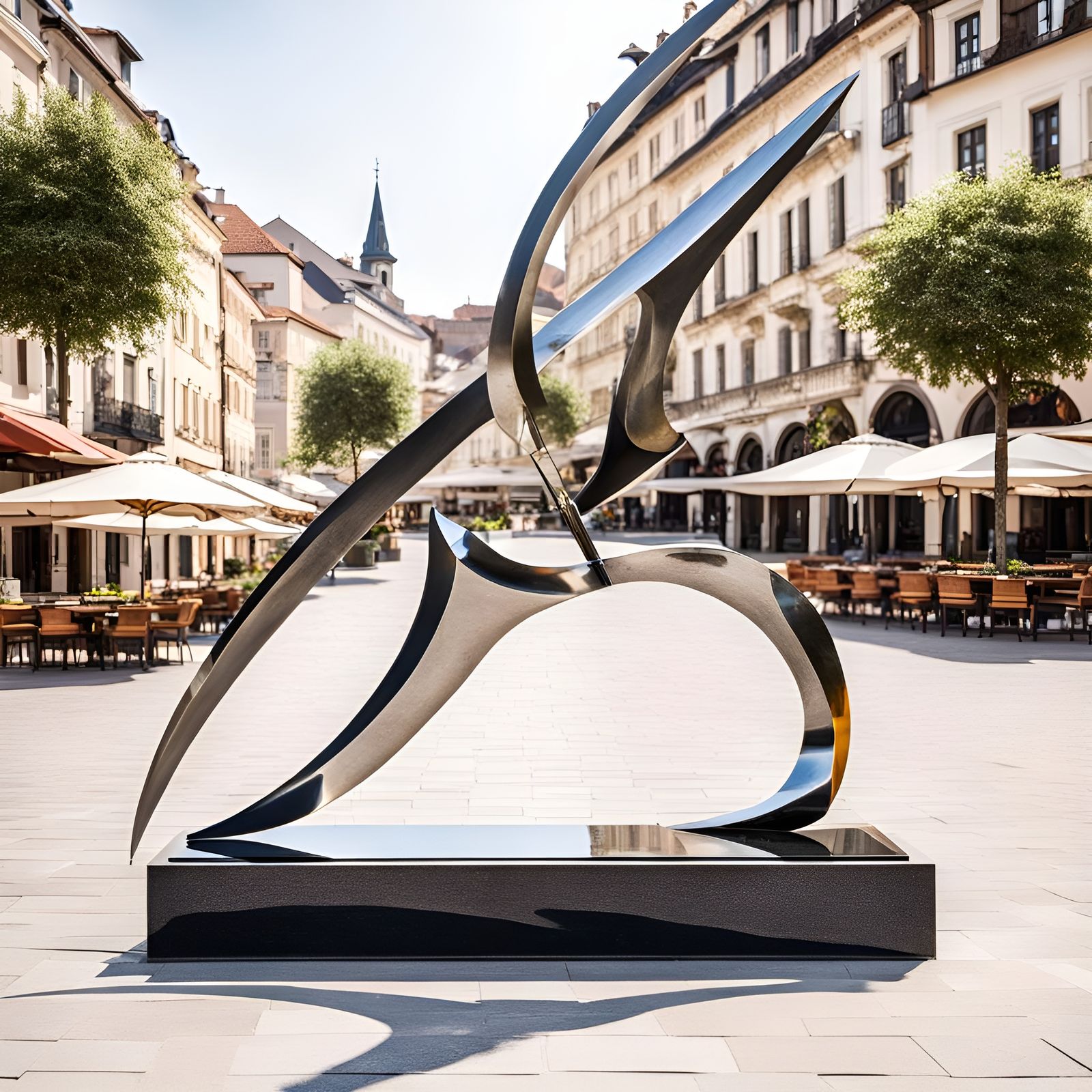 Elegant Sabre Sculpture in Town Square