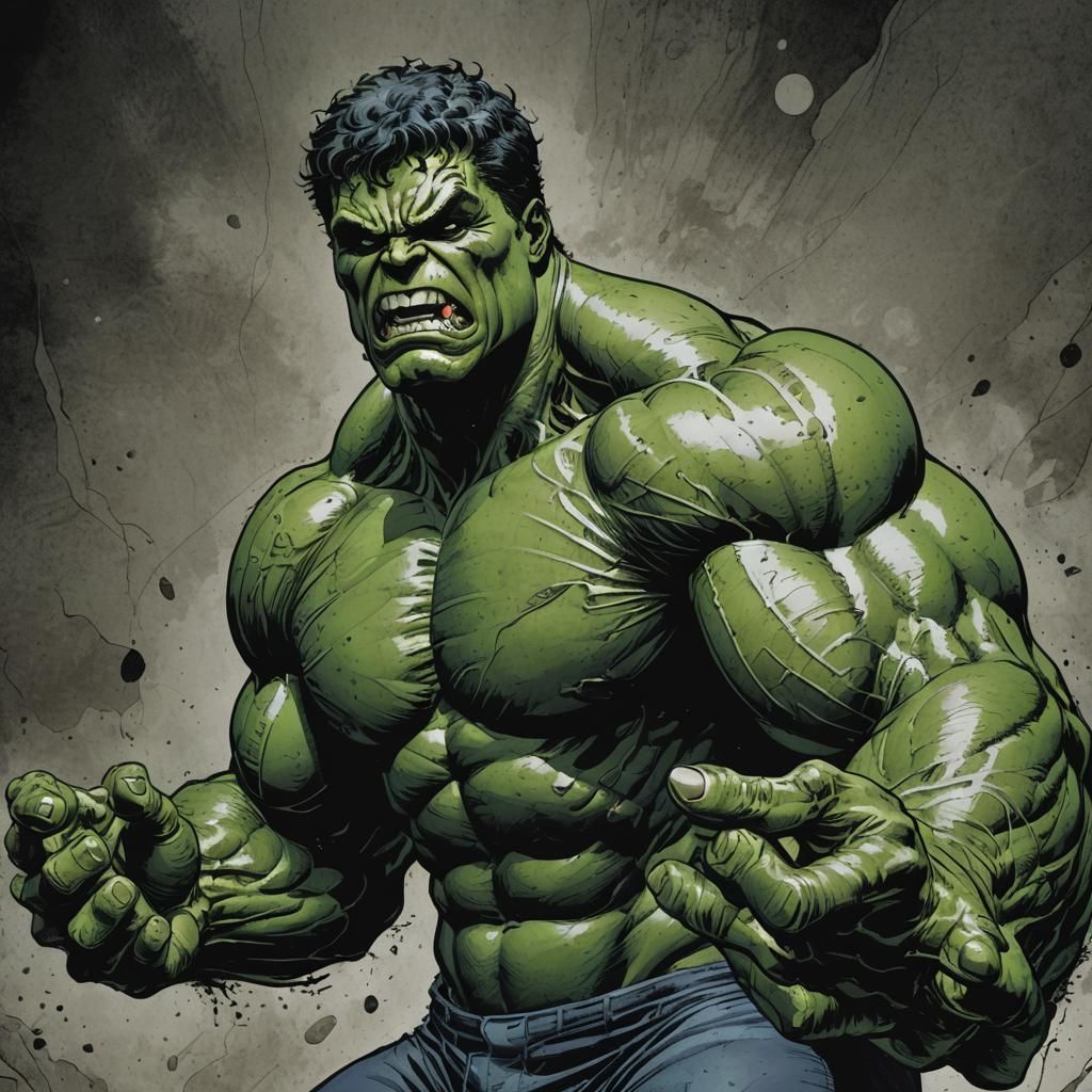 Hulk Comic Book Art in Neal Adams Style