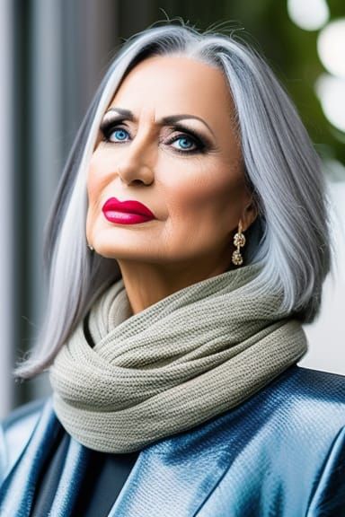 Mature Woman in Comic Book Style