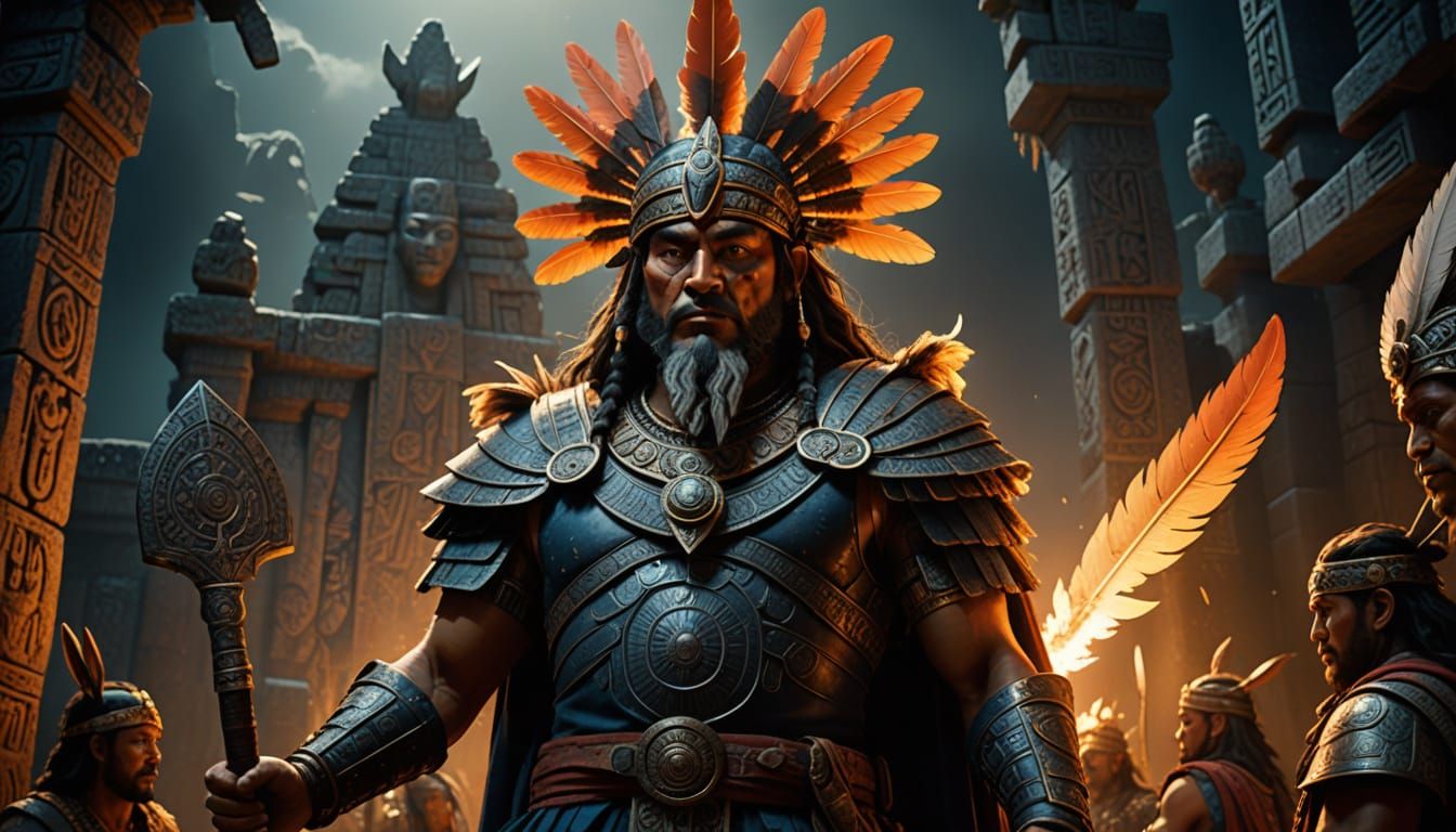 Mayan King and Shaman 18 Rabbits in partial silhouette.