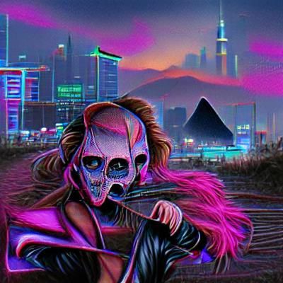 Synthwave Killer in a Neon Retro City
