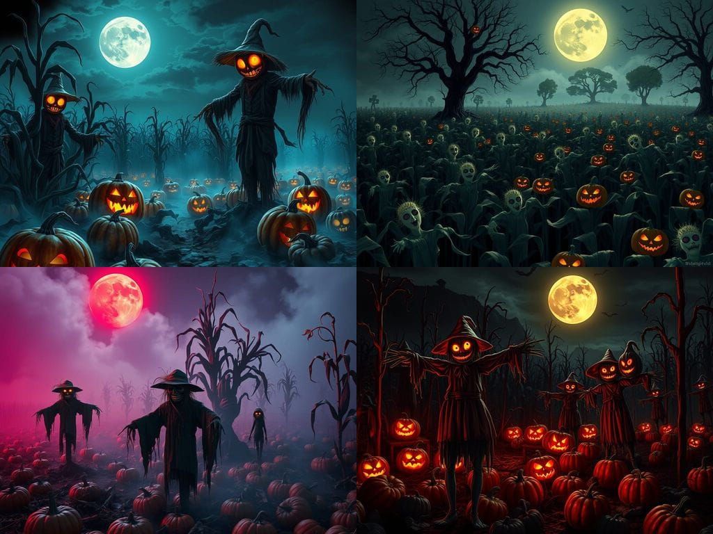 Eerie Halloween Harvest Festival Scene