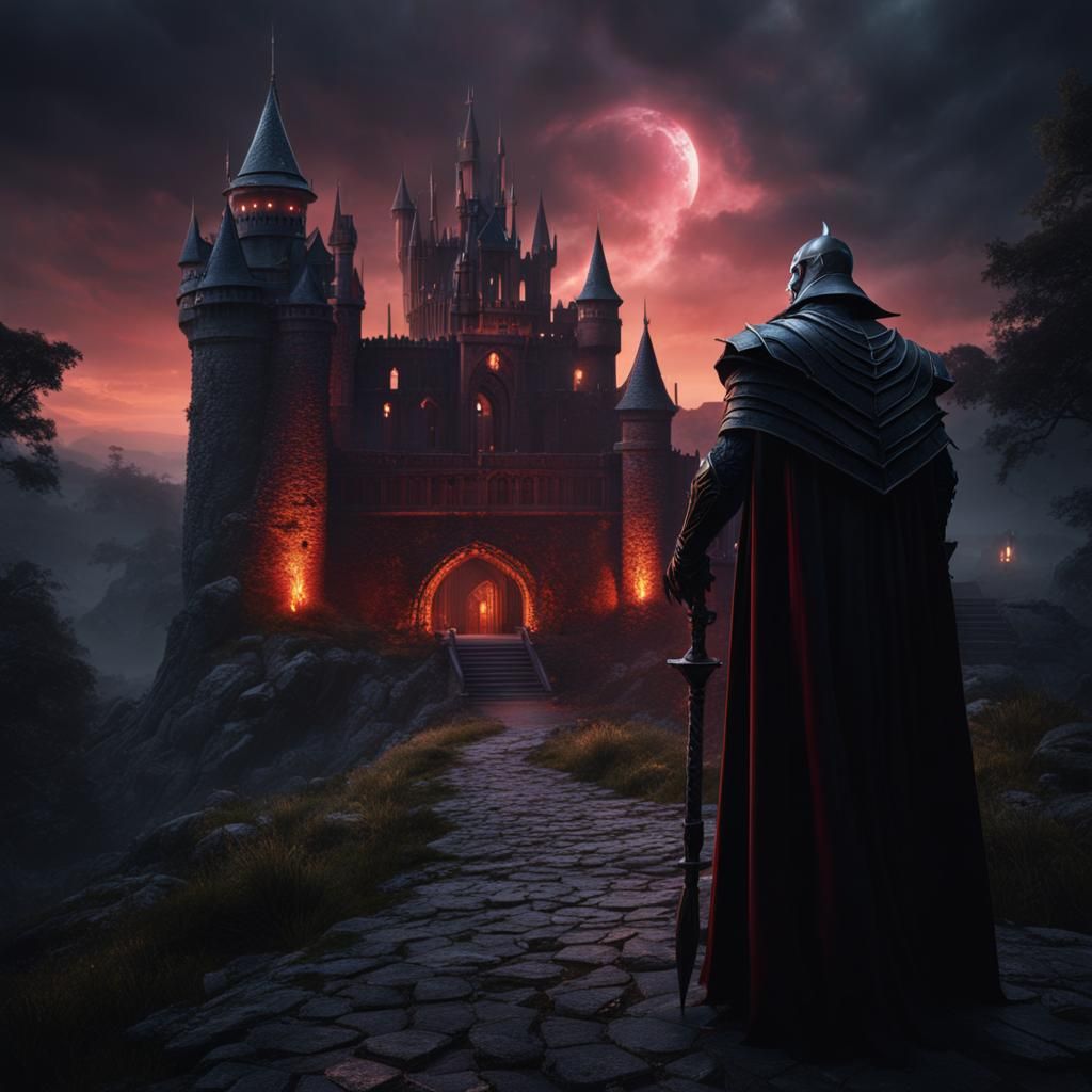 Evil Villain in Dark Castle: Fantasy Concept Art