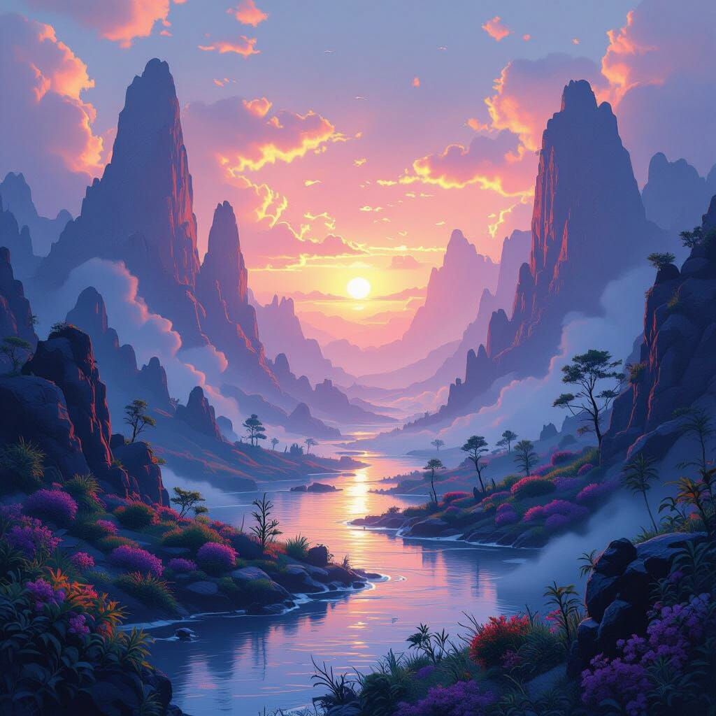 Mystical Realm in Dreamlike Ethereal Style