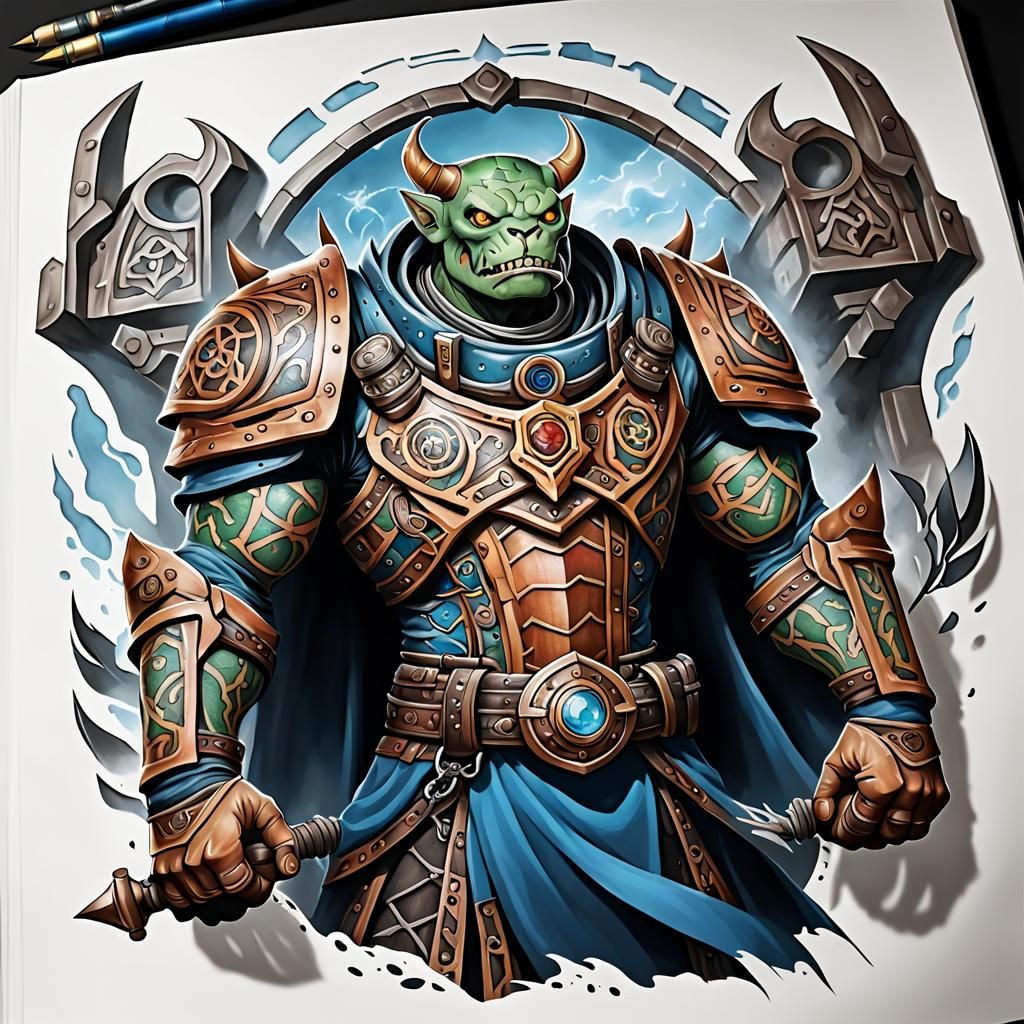 Ilmater Tattoo Design in DnD Book Style