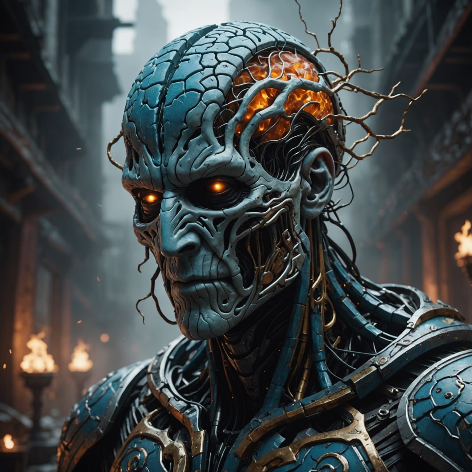 Abstract Figure Depicting Brain Fog in Matte Painting Style