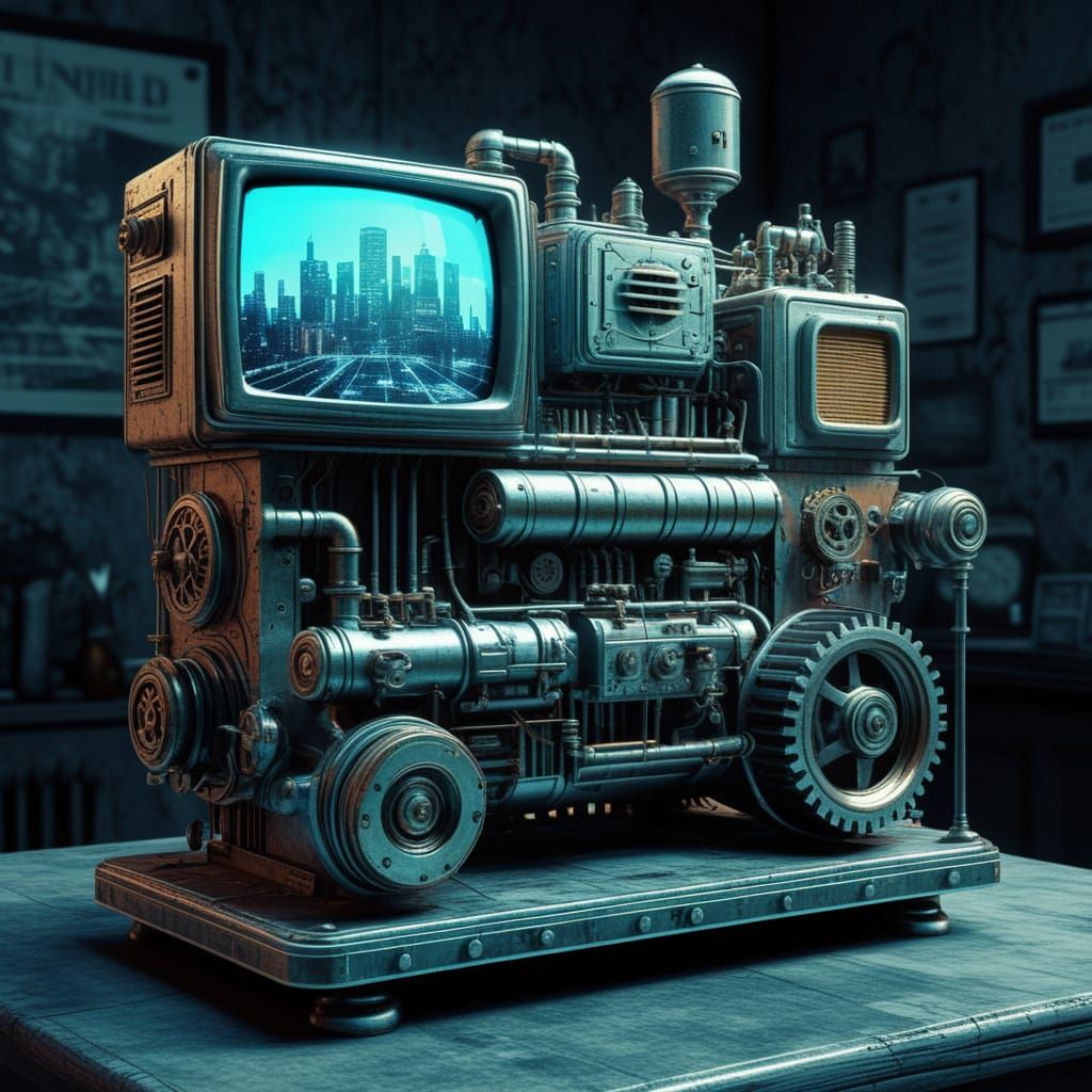 1980s Bedroom Meets Futuristic Cityscape