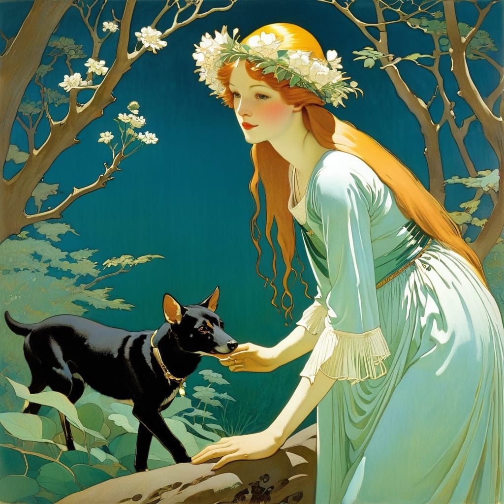 Whimsical Woodland Scene in Watercolor Style