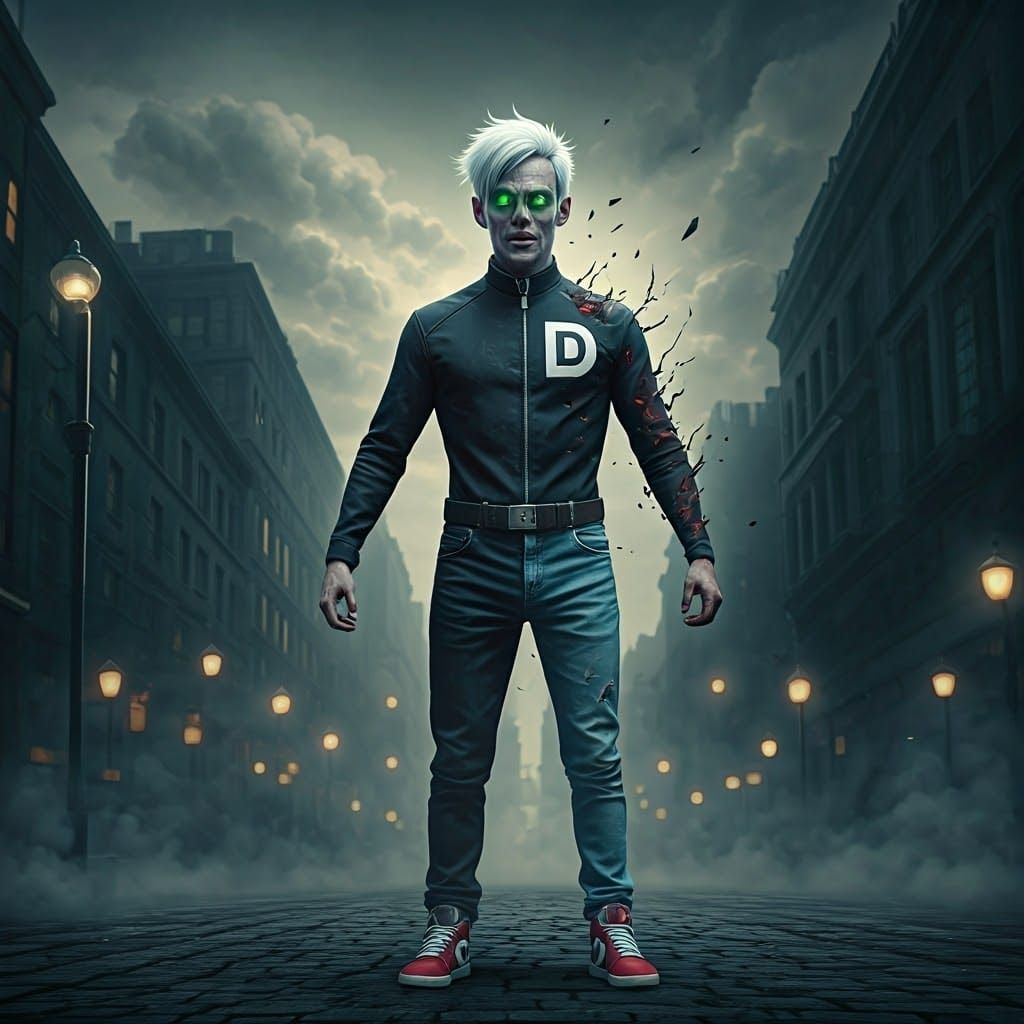 Ghostly Figure Separates from Boy in Digital Painting