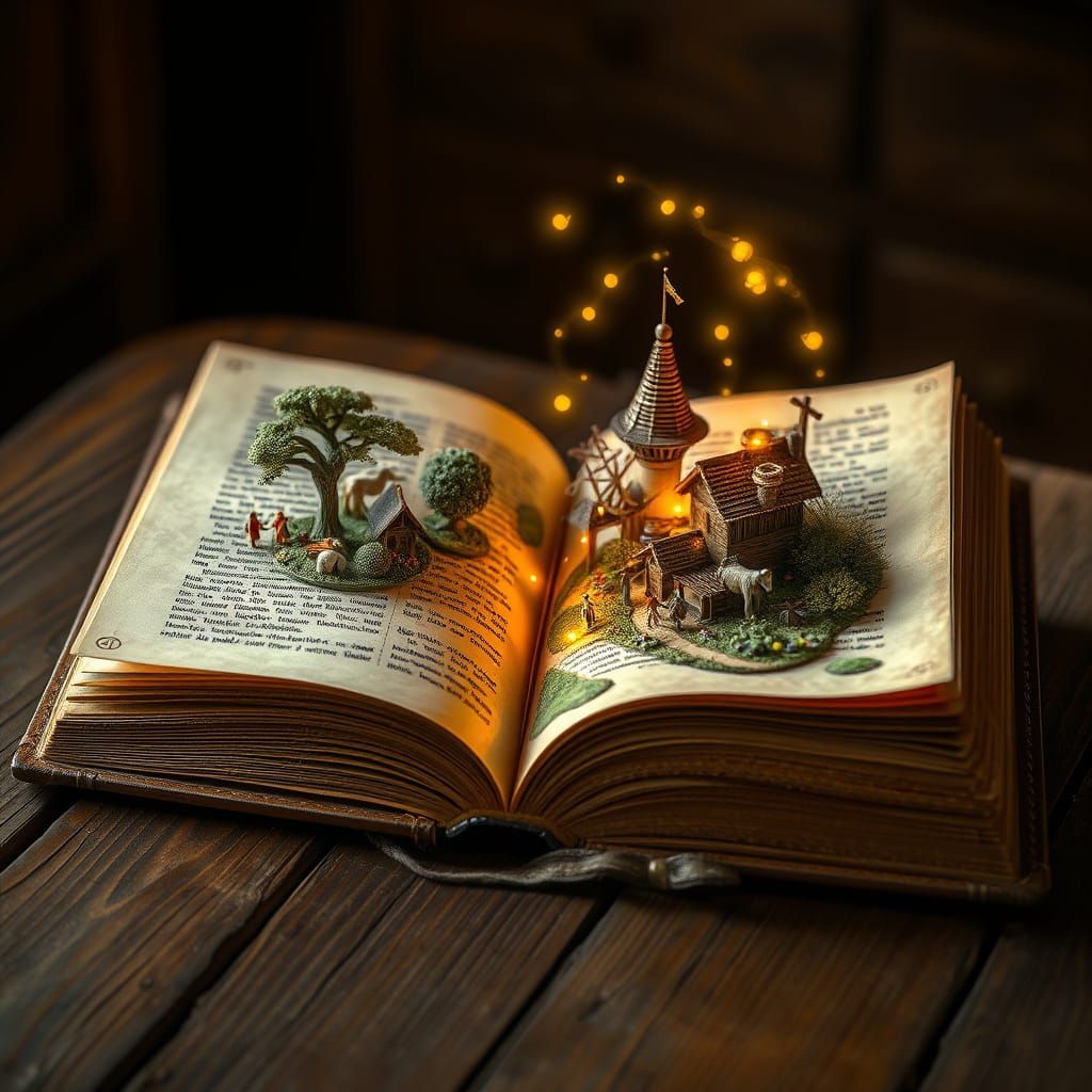 An old, leather-bound book