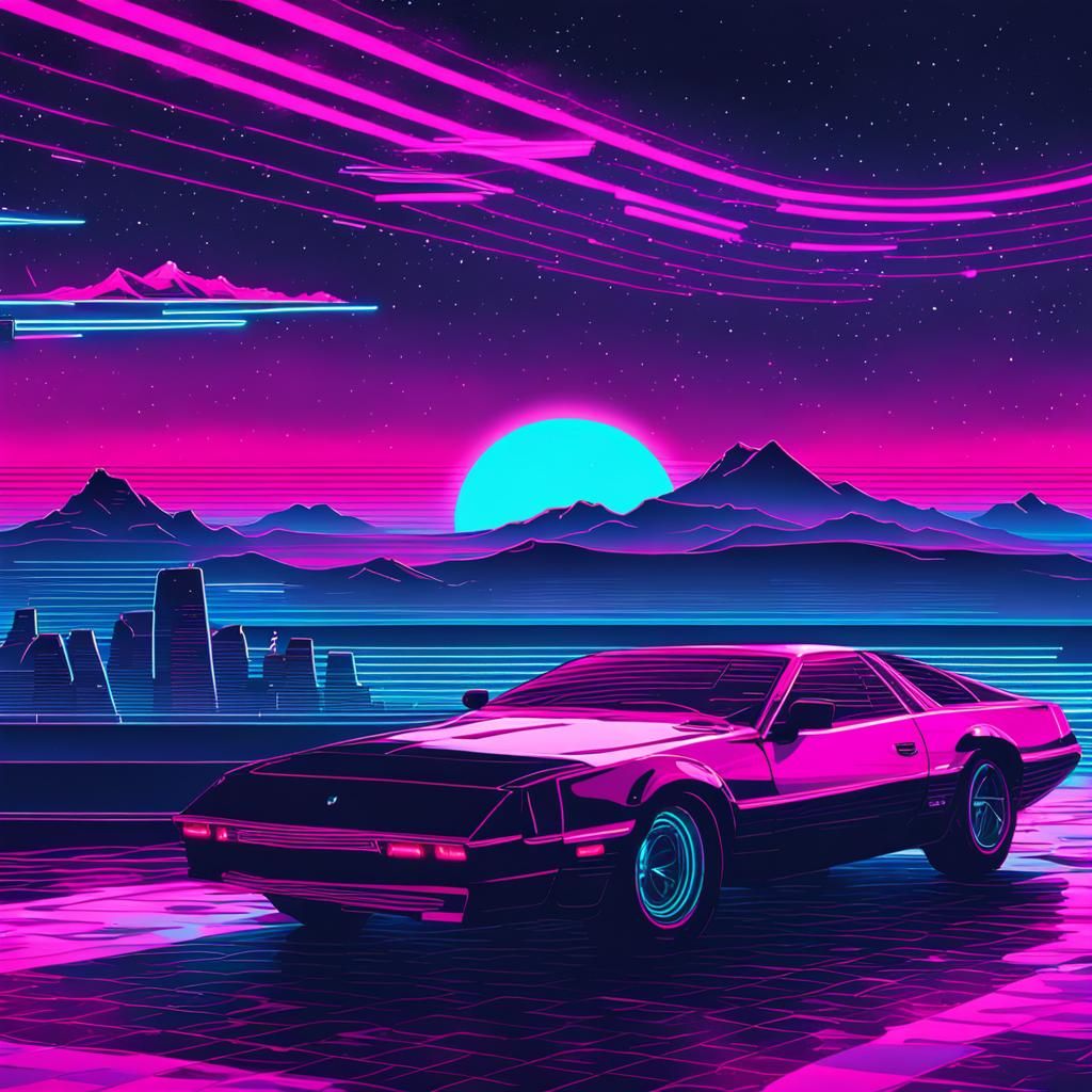 Synthwave Neon Retro Scene