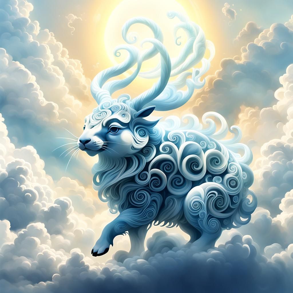 Ethereal Smoke Animals in Divine Light