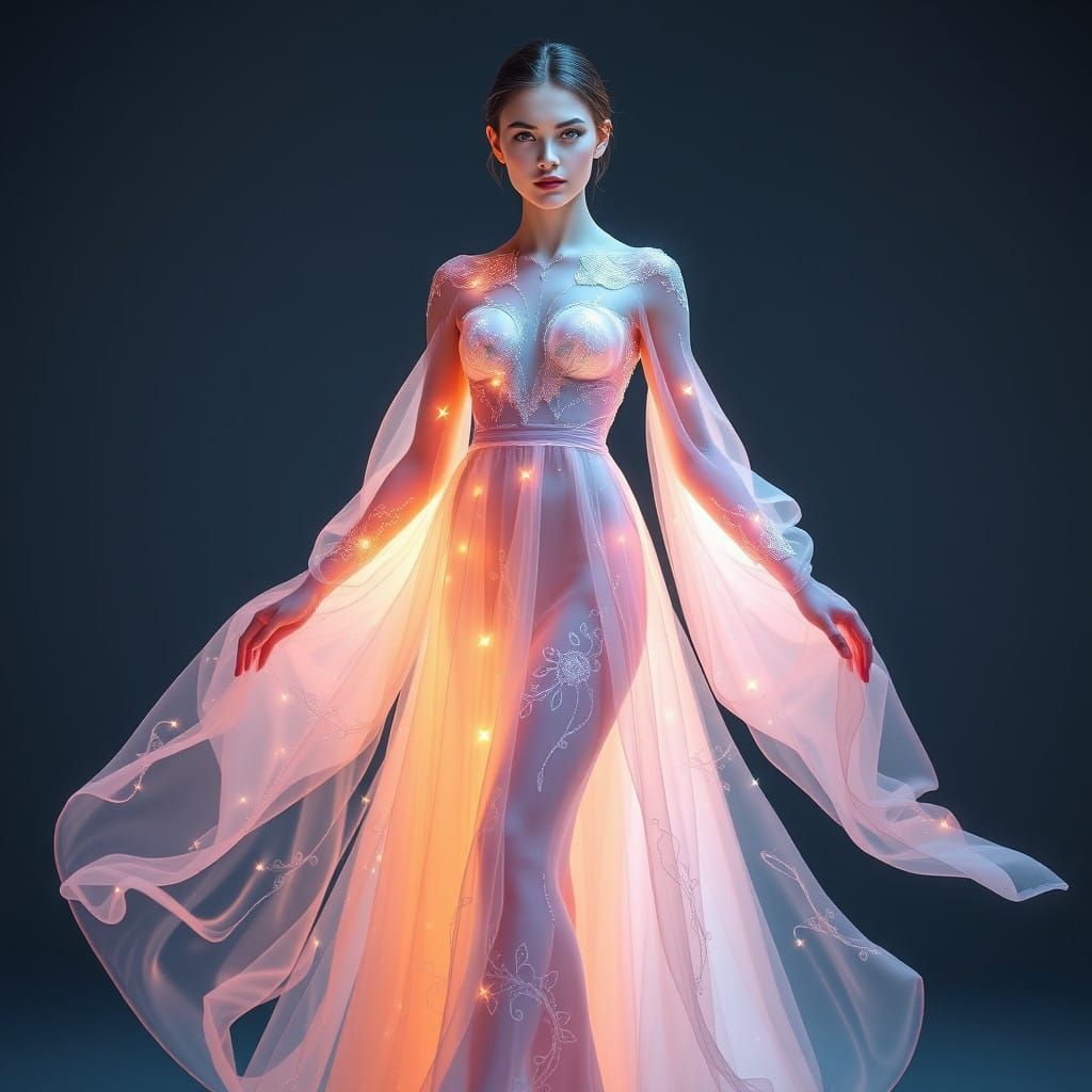Ethereal Goddess in Celestial Gown