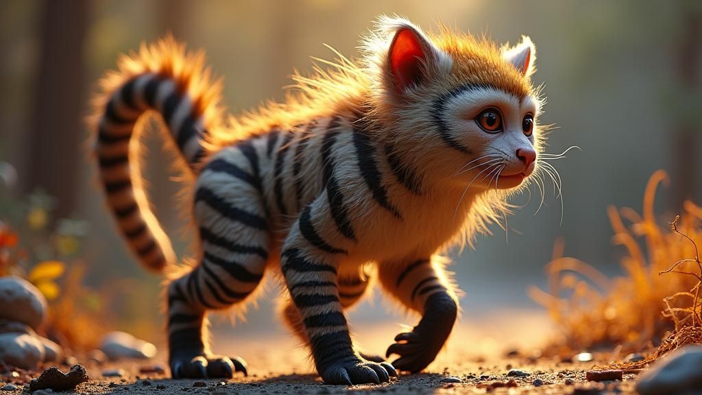 Hyperrealistic Hybrid Creature with Striking Features