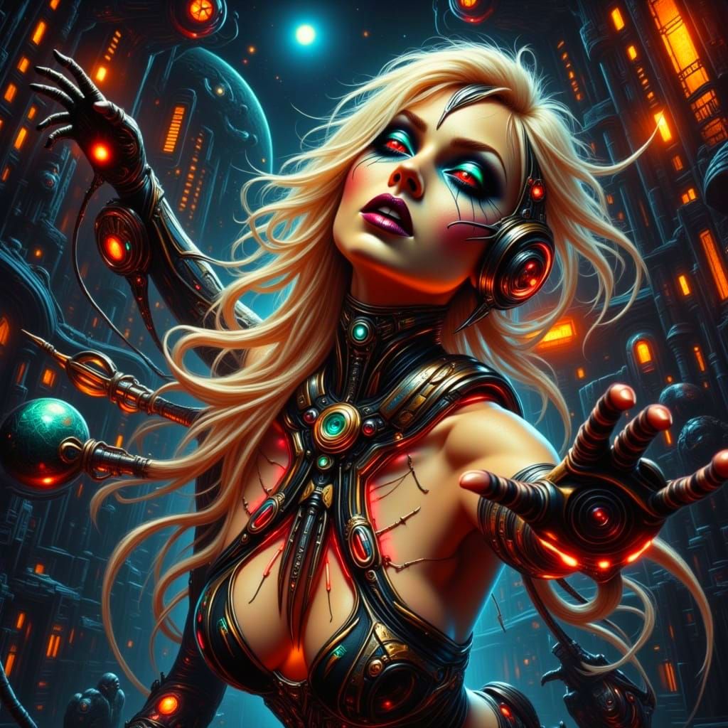 Stunning Celestial Entity in Creepy, Surrealist Sci-Fi Scene