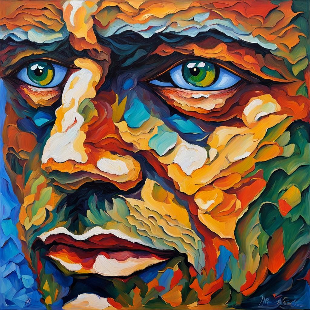 Expressionist Portrait Reveals Hidden Details in Neo-Impress...