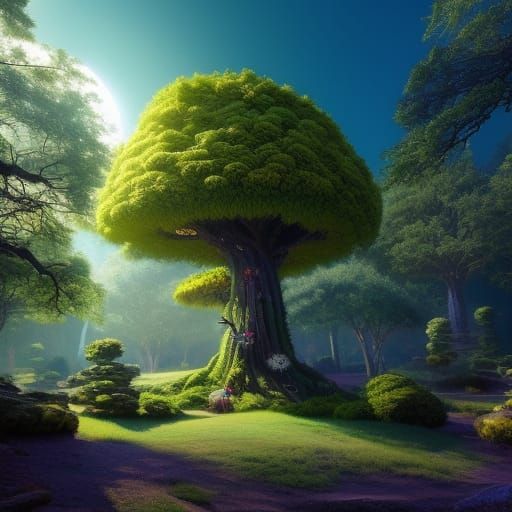 Magical Faraway Tree with Fairies: 3D Digital Art